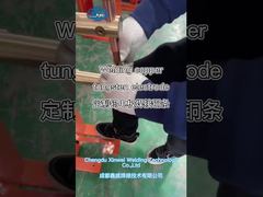 Welding the copper with the customized pedal spot welder